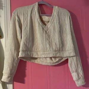 Cream knitted cropped sweater